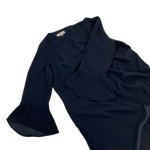 Hobbs London Navy Blue Bell Sleeve Shift Dress Womens UK 18 US 14 lined classic - Picture 8 of 8